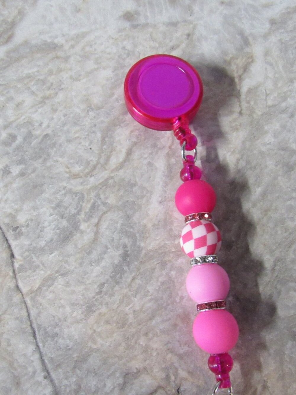 Pink Checky Badge Reel